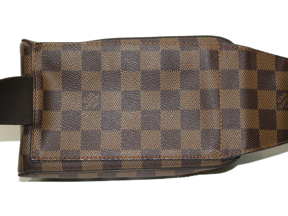 Louis Vuitton Brown Belt Damier Canvas Bum Geronimos Ebene Beige Body Brown Tan